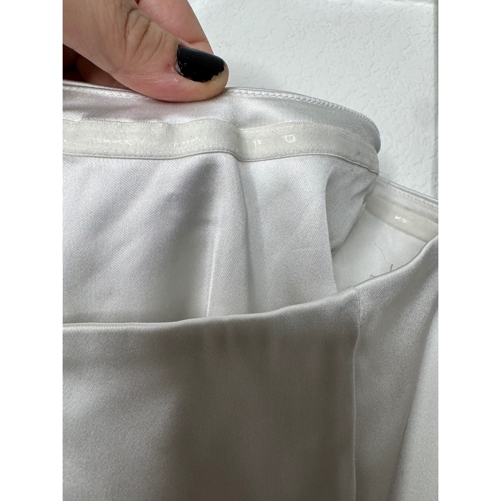 Abercrombie & Fitch Satin Corset Crop Top Silver White Sweetheart Neck Size S - Picture 3 of 11